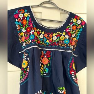 Beautiful Embroidered Floral Mexican Dress